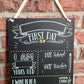 First Day of School Chalk Board Sign with 5 pack of Erasable Chalk Markers